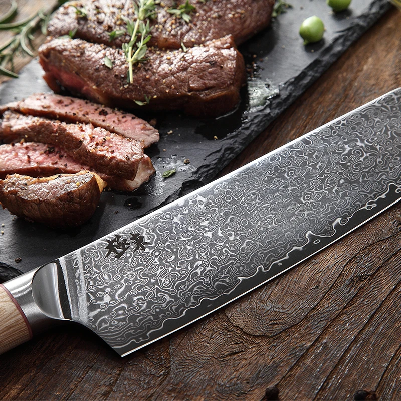 67 слоев стали V gold 10 дамасский кухонный нож ножи шеф повара Gyuto Santoku Кливер для