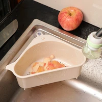 storage basket fruit and vegetable drain storage basket triangle sink multi function with suction cup bottom drain hole