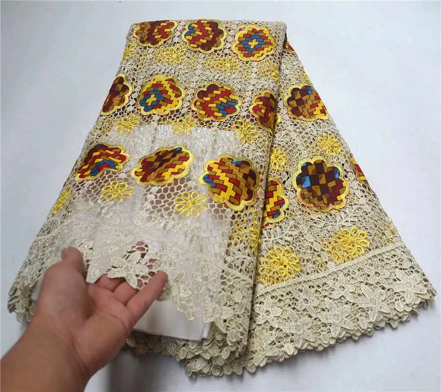Высококачественная кружевная ткань 2019 восковой шнур Африканская новый кружева