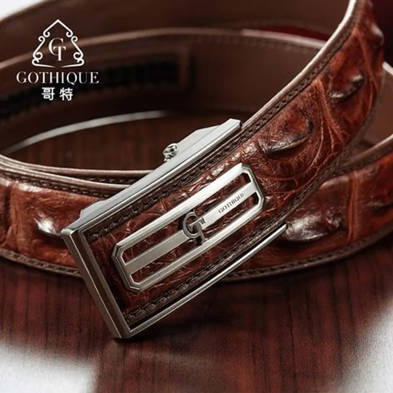 Мужской ремень из натуральной крокодиловой кожи с автоматической пряжкой |