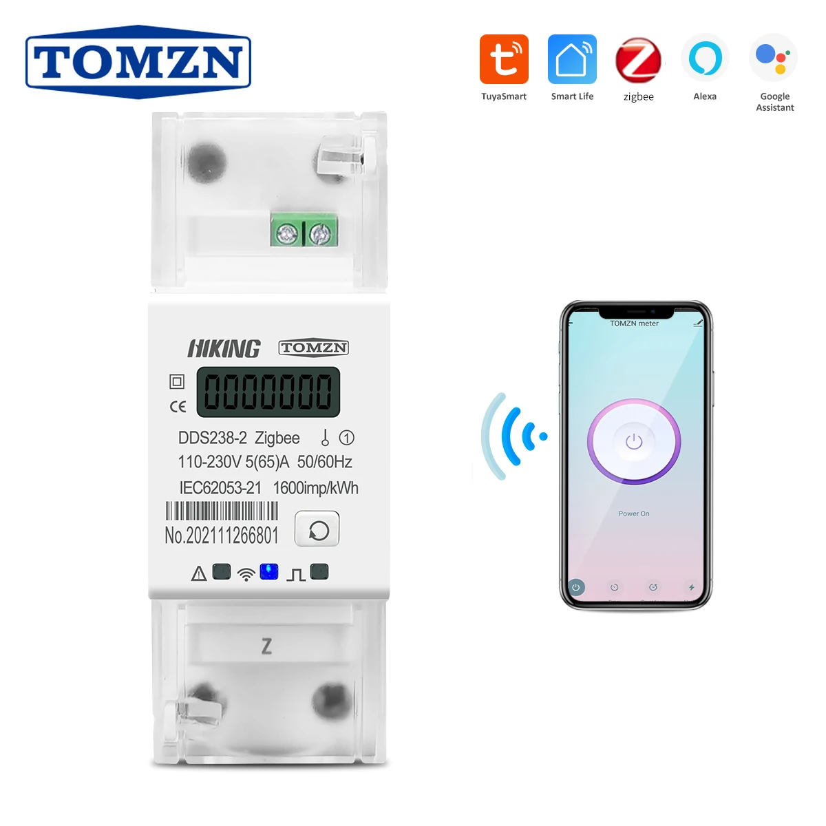 Zigbee шлюз Tuya однофазный 65A Din Rail WI FI умный измеритель энергии таймер мониторы кВтч