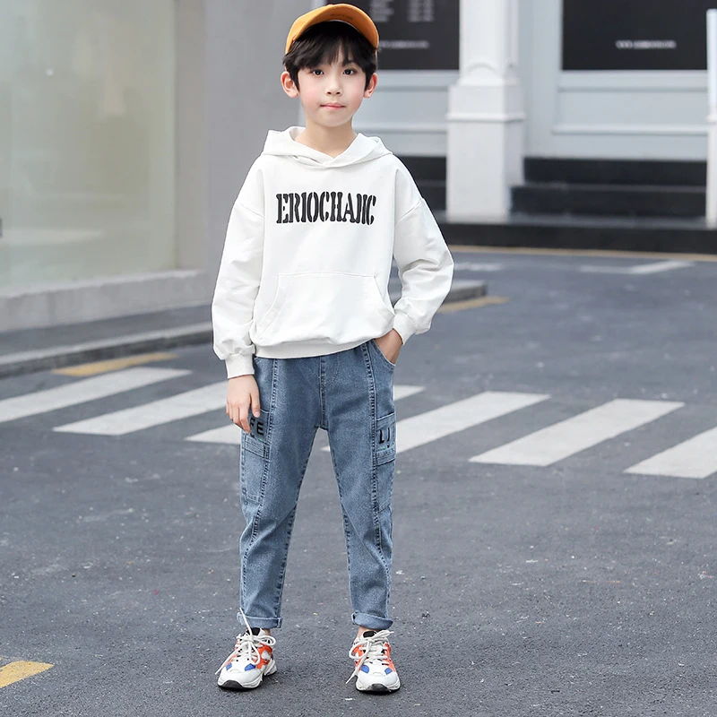 IENENS джинсы для мальчиков длинные штаны маленьких джинсовые брюки От 3 до 9 лет