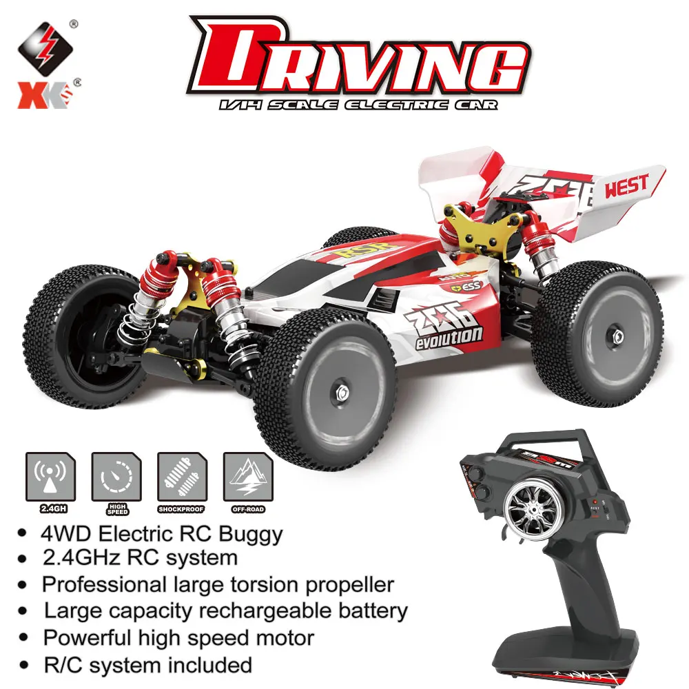 Wltoys XKS 144001 1/14 RC автомобиль 60 км/ч высокая скорость гоночный 2 4 ГГц багги 4WD 550 мотор