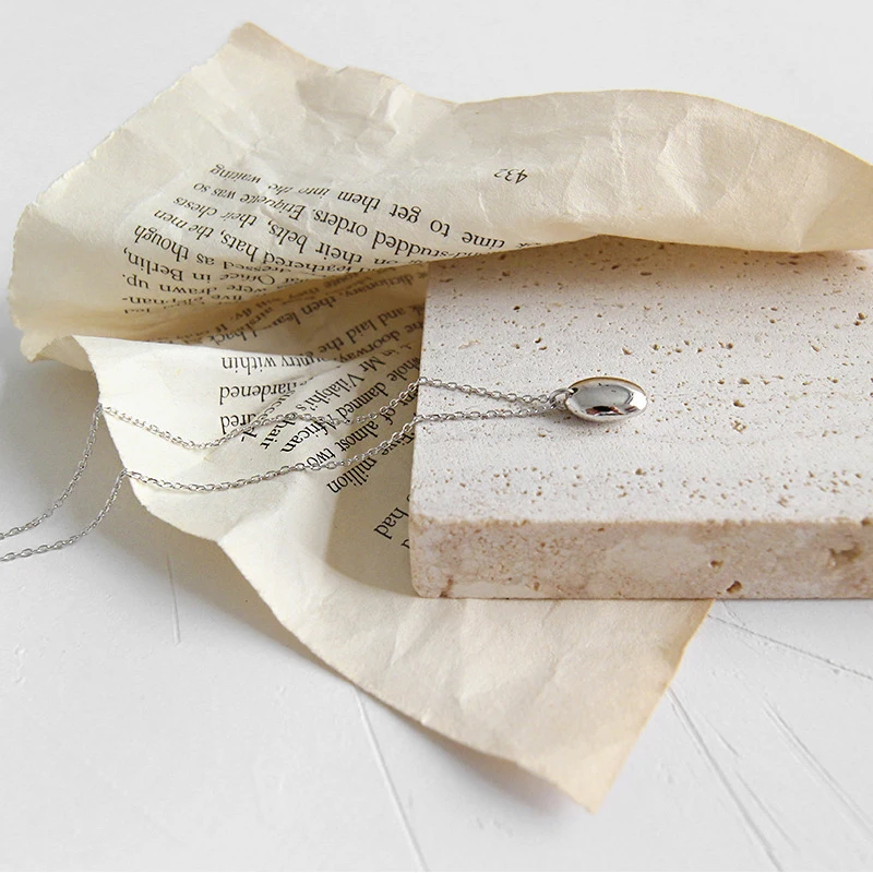 Peri'sbox 925 серебро полированное ожерелье геометрическое эллипс минималистичное ожерелье s твердое Золотое Очаровательное ожерелье для женщин