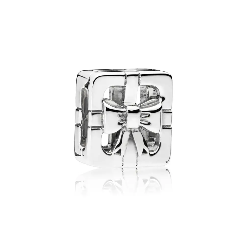 

925 Sterling Silver Beads Charms Reflexions Gift Box Positioning Buckle Bead For Pandora Diy Women Charms Bracelets & Bangles