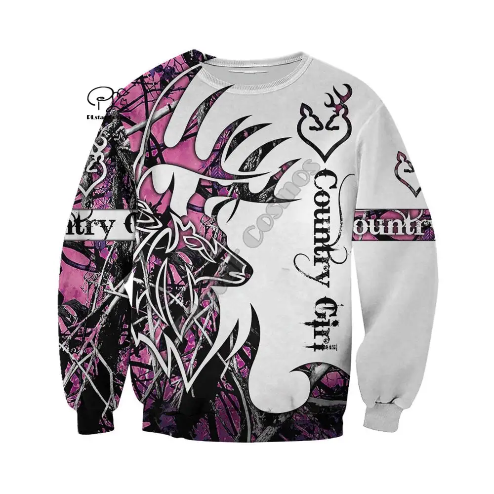 

NewFashion Country Girl Hunter Deer Hunting Animal Camouflag Tattoo Pullover Tracksuit Sweatshirts Men/Women 3Dprint Hoodies S14