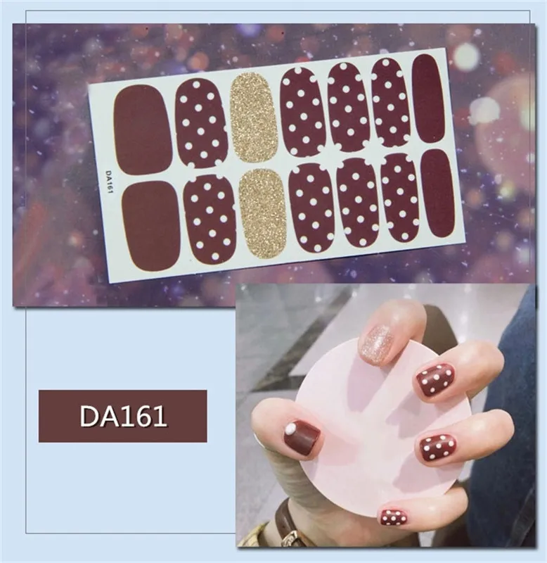 14 наконечников/лист декоративные наклейки для ногтевого дизайна самоклеящиеся