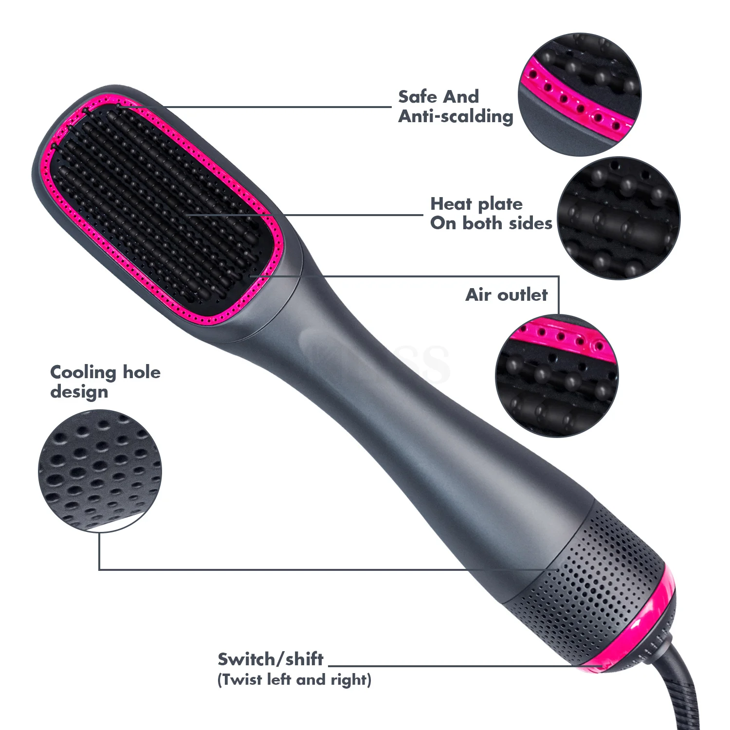 

One Step Hair Dryer Hair Blower Brush Hot Air Paddle Styling Brush Hair Straightener Straightening Dryer Brush