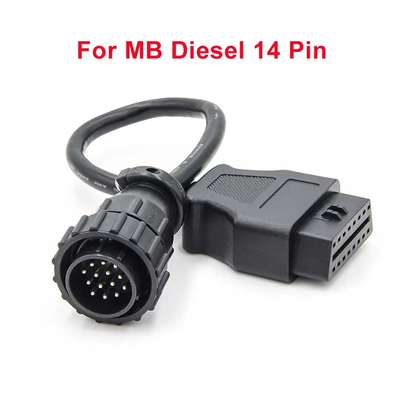 Для MB дизель 14pin 14 контактный кабель OBD2 16pin 16 штырьевой OBDII разъем OBD2 кабель для MB автомобильный диагностический инструмент для TCS CDP Pro - Цвет: Diesel Cable