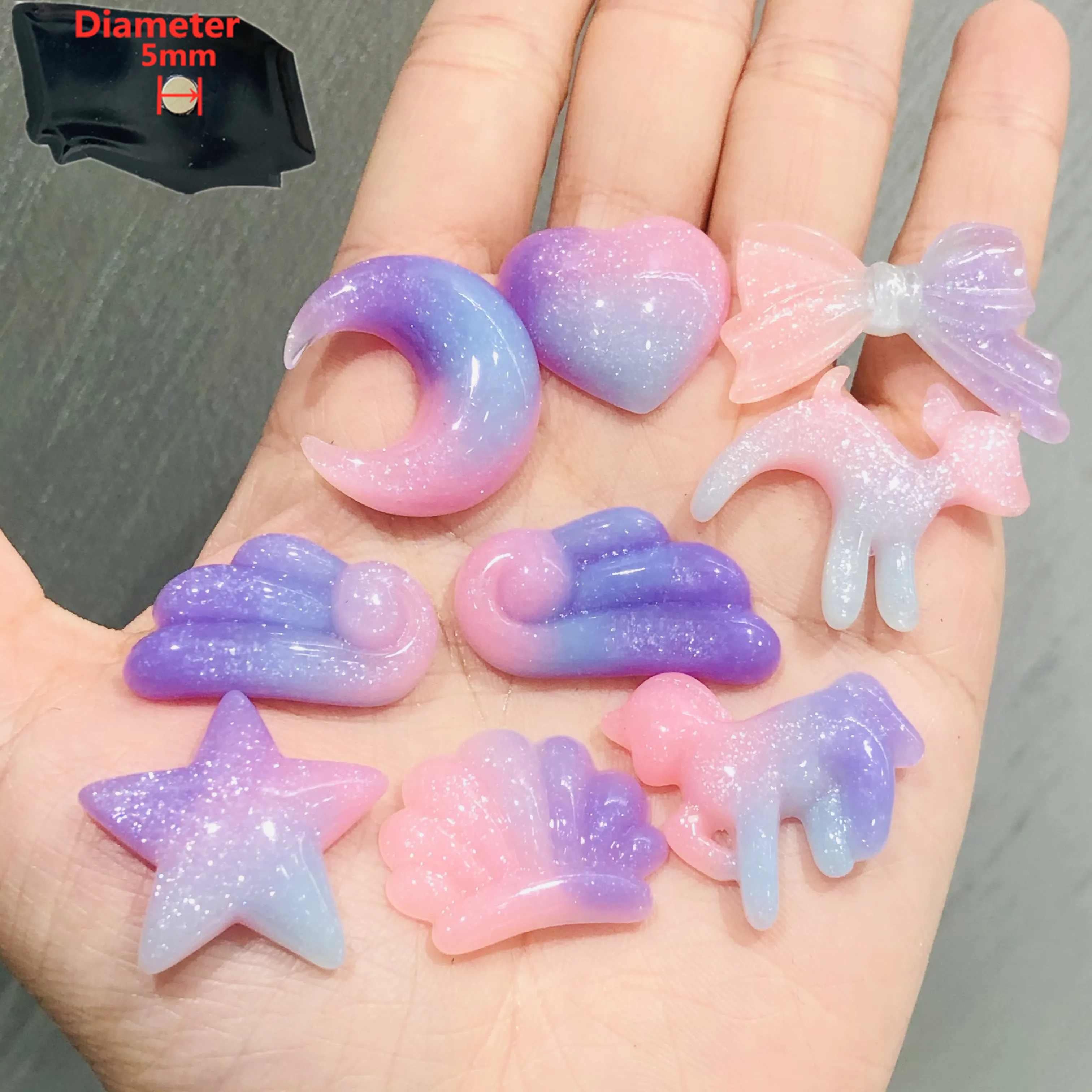 Изысканное изделие из смолы 1 шт. фотолуна любовь единорог звезда лук фотоподарок