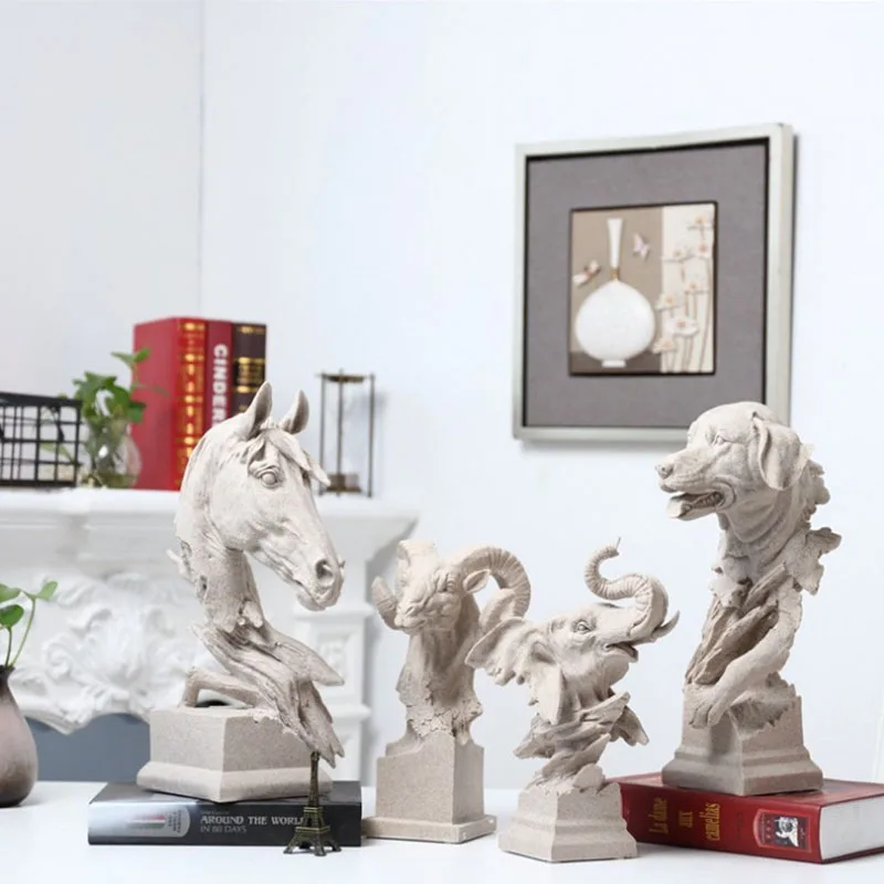 Статуя скандинавского животного из смолы ретро фигурки лошади абстрактная