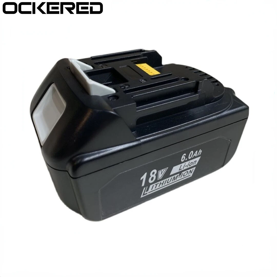 

Ockered 18V 6000mah Lithium Rechargeable Battery For Makita BL1850 BL1830 BL1860 LXT400 BHP451 BSS501 Replacement Batteries