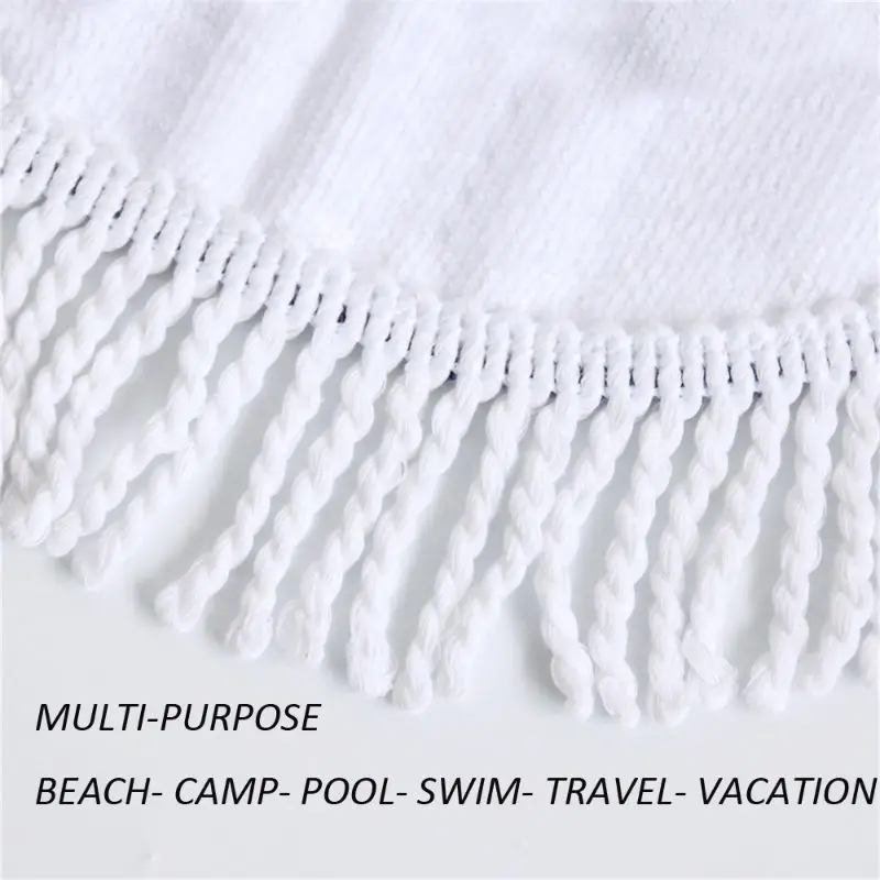 

Round Beach Towel Blankets Pink Butterfly Microfiber Pool Towels Ultra Soft with Tassels Compact