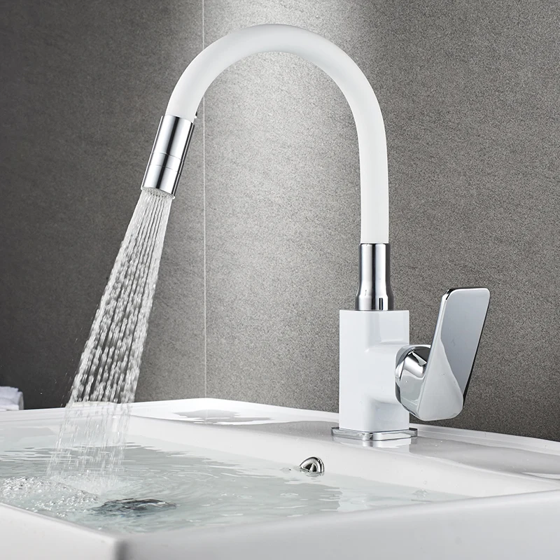 Черный кран латунный для раковины ванная комната смеситель душа ванной белый