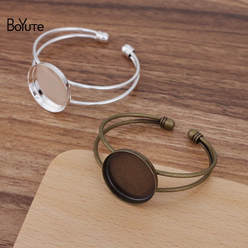 

BoYuTe (5 Pieces/Lot) 65*60MM Metal Brass Bracelet Base with 25MM Cabochon Blank Tray Handmade DIY Jewelry Accessories Materials