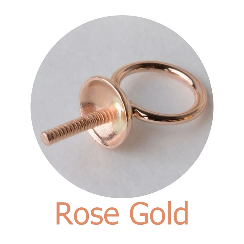 Rose Gold 18K Золотой соединительный элемент для кулона бисера крышка окуня и Закрытое кольцо прыжка, 18 карат Твердые 18ct Висячие серьги и кулон найти - Цвет: Rose Gold