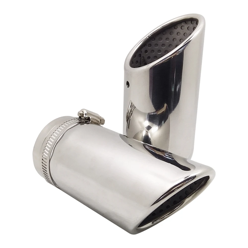 

2pcs For Mercedes Benz C180 Car Exhaust Muffler Tip Stainless Steel Pipe Chrome Modified Car Rear Tail Throat Liner Accessories