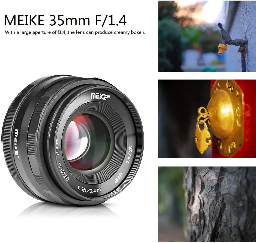 MEIKE MK 35 мм F1.4 фиксированный объектив с большой диафрагмой ручной фокусировки для