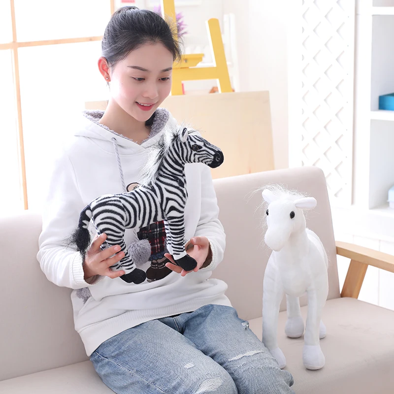

Explosion model prairie animal sweat horse zebra simulation horse plush toy stuffed down cotton doll doll pillow home sofa decor