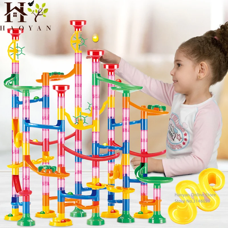

105pcs Track Ball Enlightenment Puzzle Children's Toy 3d Pipe Stereo Maze Custom Building Block Game Stereo Puzzle