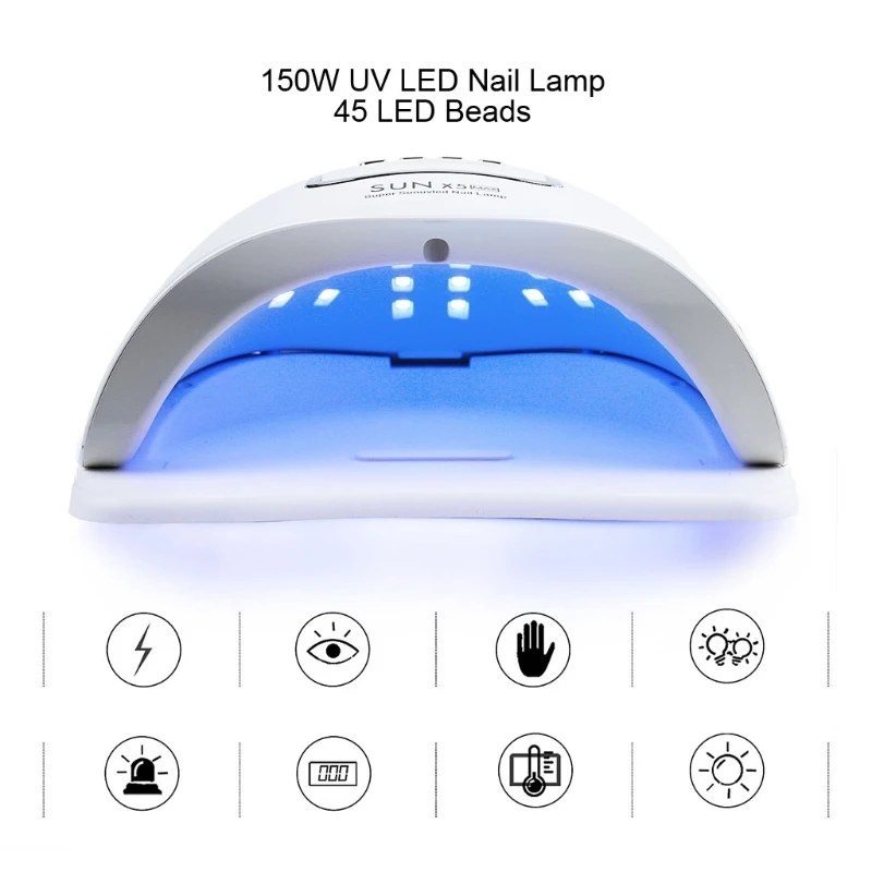 150W Gel UV Nail Fast Dryer Nails Polish Curing Lamp with 4 Timer Setting Auto Sensor for Fingernail Toenail Machine | Красота и