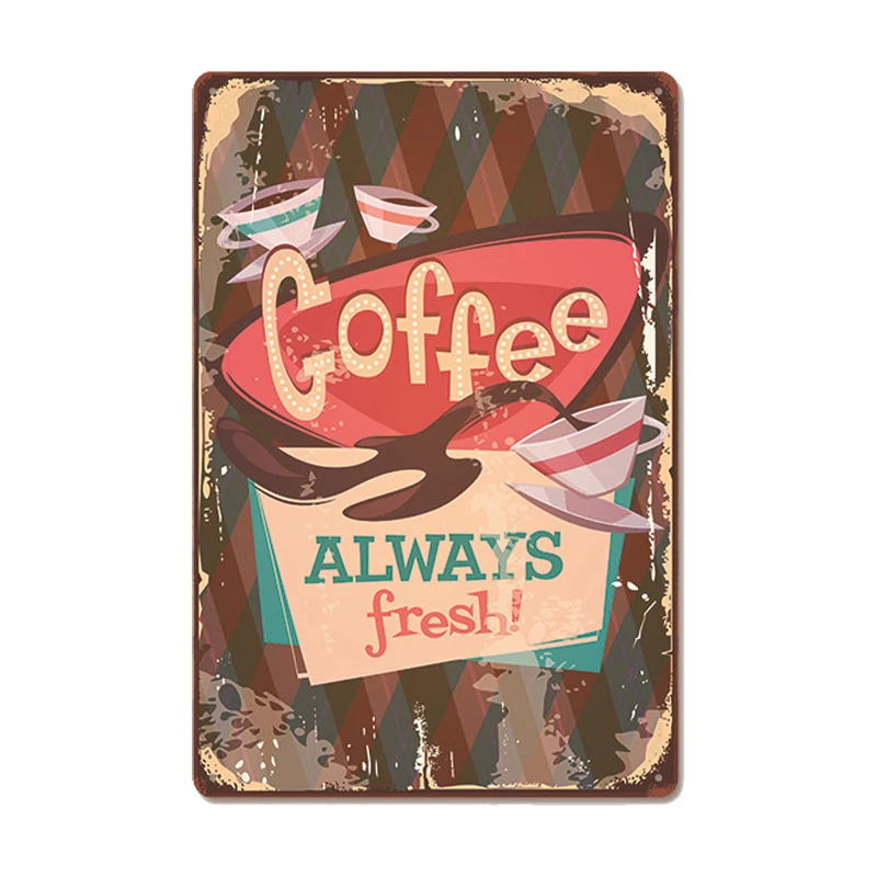

Металлическая табличка CQDM DECOR "Fresh Coffee", 20x30 см