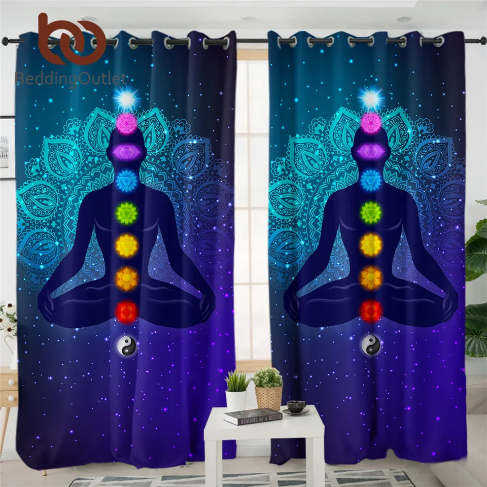 Занавеска для белья хиппи 7-чакральная занавеска медитации Zen Затемняющая с