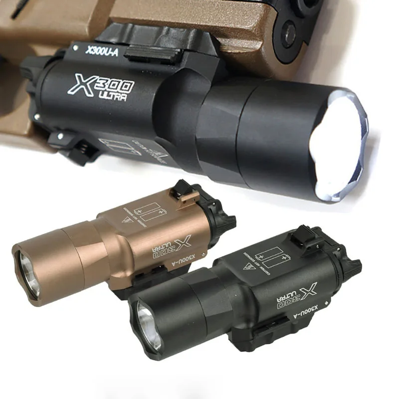 

Harrsm Flashlight Tactical Weapon light X300UH-B X300U-A X300 Pistol Gun White LED Hunting Flashlight For 20mm Picatinny Rail