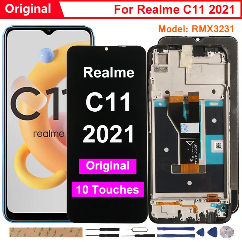 Pantalla LCD Original para Realme C11 2021, pantalla de repuesto de 10 toques para Realme C11, RMX3231, 6,52 pulgadas-0