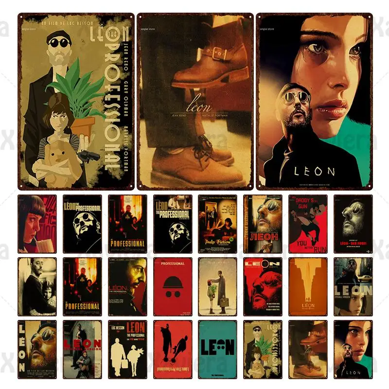 

The Professional Pulp Fiction Movie Poster Rusty Metal Tin Sign Bar Pub Cafe Club Man Cave Decor Vintage Metal Plaque Home Decor