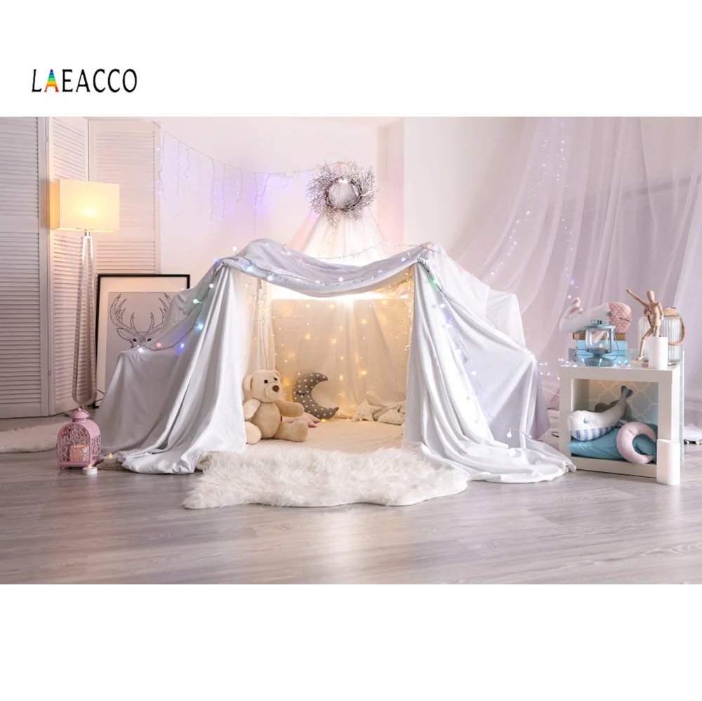 Laeacco серый шик на стену Wigwam Детские игрушки подушка вечерние Портретные комнаты фото фон фотографические фоны для фотостудии