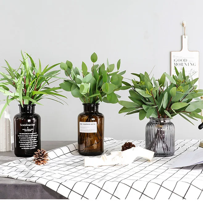

ArtificialGreen Plants Single Bunches Eucalyptus Leaves Holiday PartyFlower Arrangements HomeDecoration Balcony FlowersandPlants