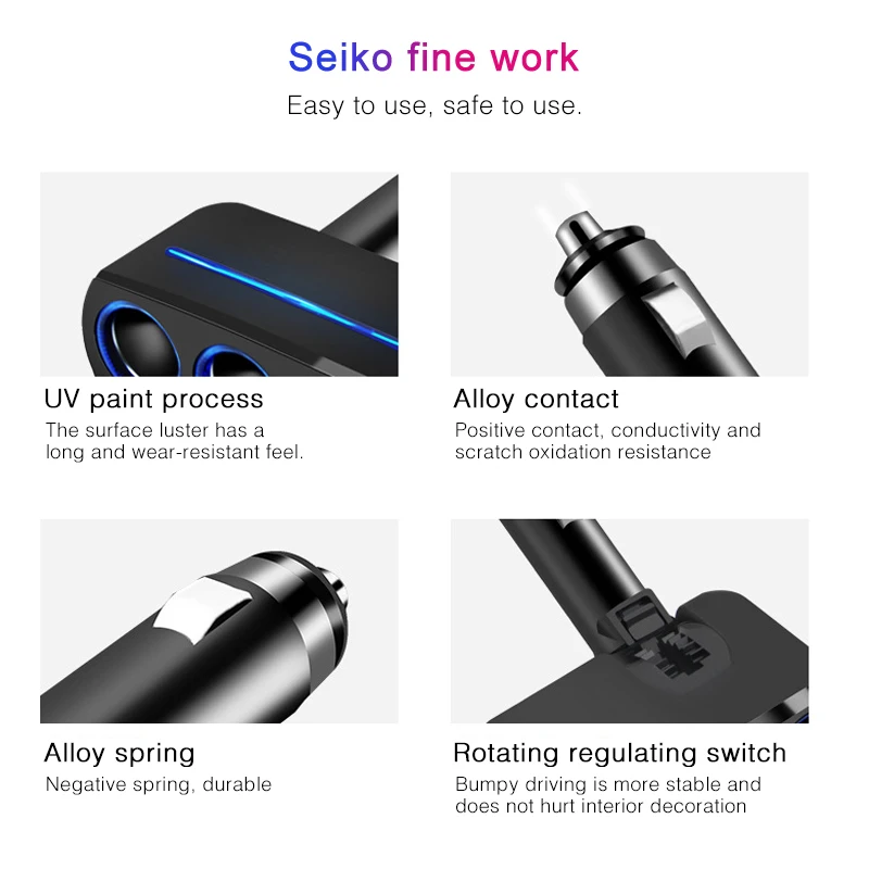 Авто прикуриватель двойной USB быстрое зарядное устройство гнездо адаптер