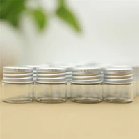 24pcslot 3030mm 10ml small glass bottle silver screw cap test tube tiny storage containers glass spice bottles jars