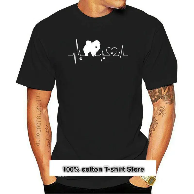 

Pomeranian Heartbeat-Camiseta Premium para mujer, de manga corta Camiseta de algodón, divertida