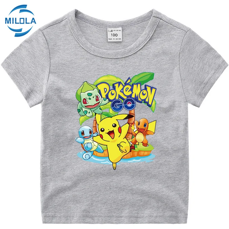 Takara Tomy Pokemon футболка Пикачу для детей летние футболки мальчиков и девочек смешная