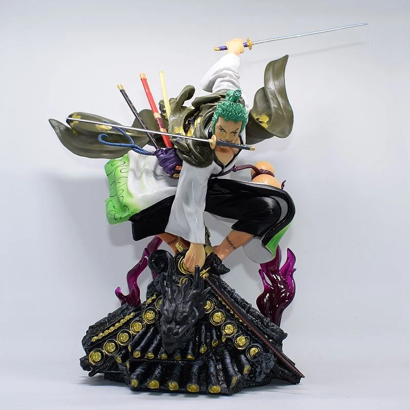 

Anime O.n.e.P.i.e.c.e GT Wano Country Like Series Kimono Zoro Black Dragon Scene Statue Boxed Figure 30CM