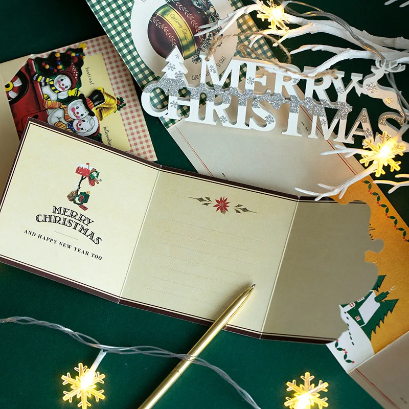 6 шт./партия Рождественская открытка с надписью &quotMerry Christmas" маленькие