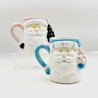 christmas husband relief cup hand color 3d modeling ceramic santa claus mug european and american gift christmas product