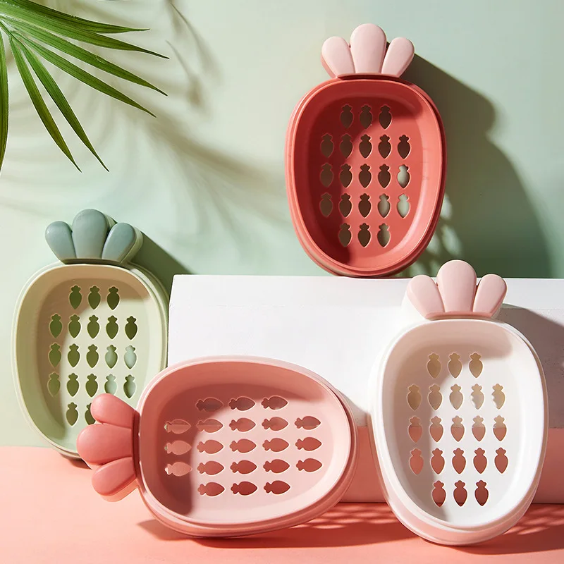 

Plastic Soap Dish Bathroom Double Layer Storage Holder Portable Travel Products Organization Boxes Kitchen Container Accessories