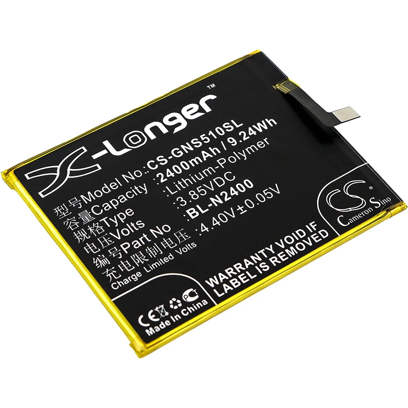

CS 2400mAh / 9.24Wh battery for GIONEE GN9007, S5.1 Pro BL-N2400