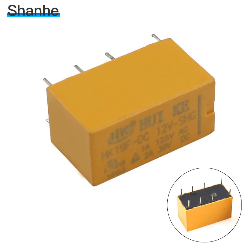 5 шт. SHG 12vdc катушка DPDT 8 Pin 2NO 2NC Мини реле мощности PCB тип HUI KE HK19F | Строительство и