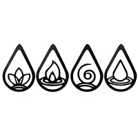 4pcs metal wall decor and art four element symbol earth water wind fire gratitude for home decorholy ceremonyspecial occasion