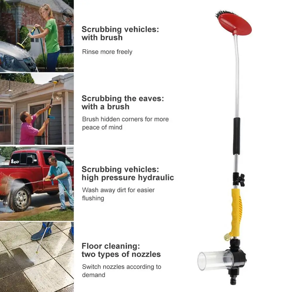 Бытовой съемный пенный горшок высокого давления с щеткой и длинным стержнем