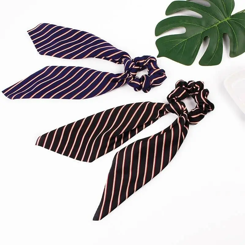 

2019 new Cute Ribbon Long Bow Hair Tie Rope Women Elastic Hair Band Scrunchie Ponytail Scrunchie Ponytail Holder Headwear Gift
