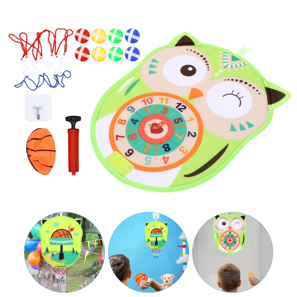 

1 Set Double Sided Dart Board Game with Balls Owl Shaped Throw Darts Game