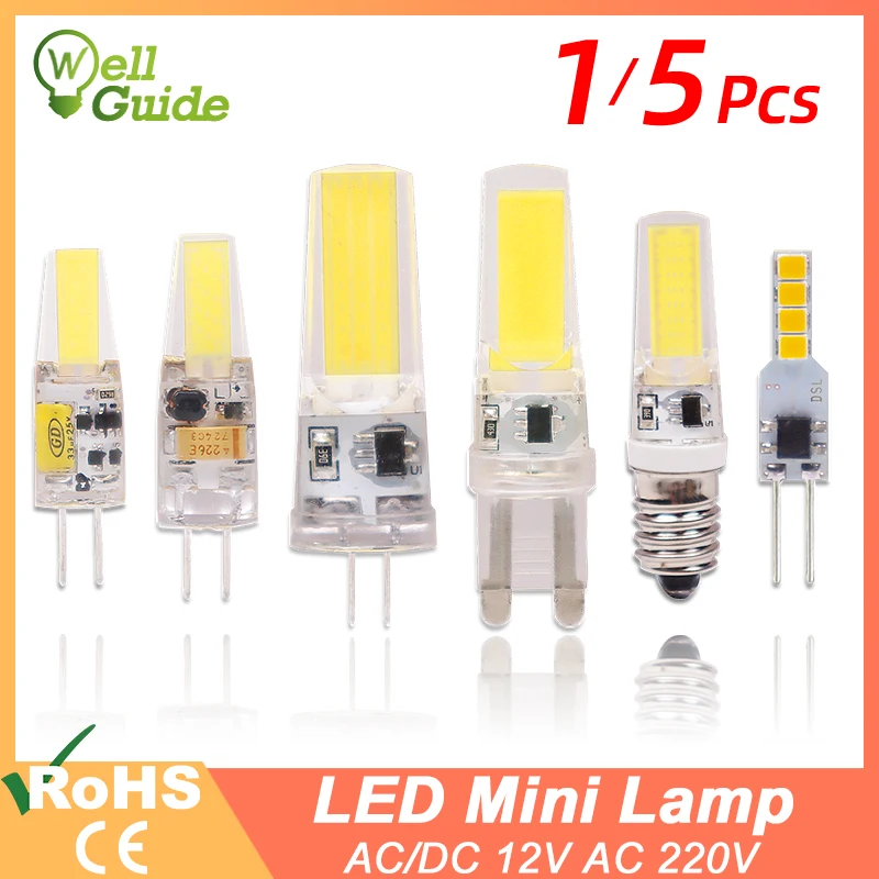 Приглушаемая светодиодная лампочка g4 с монолитным блоком светодиодов g9 e14