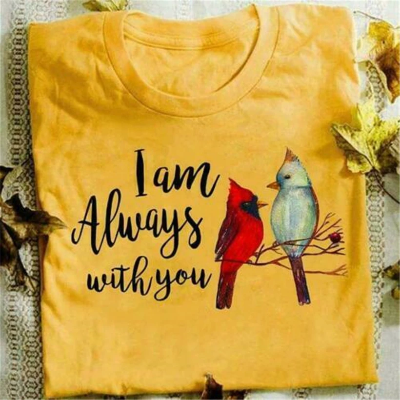 Cardinal Bird I'M Always With You Мужская футболка хлопковая S-6Xl Золотая свободная стильная |