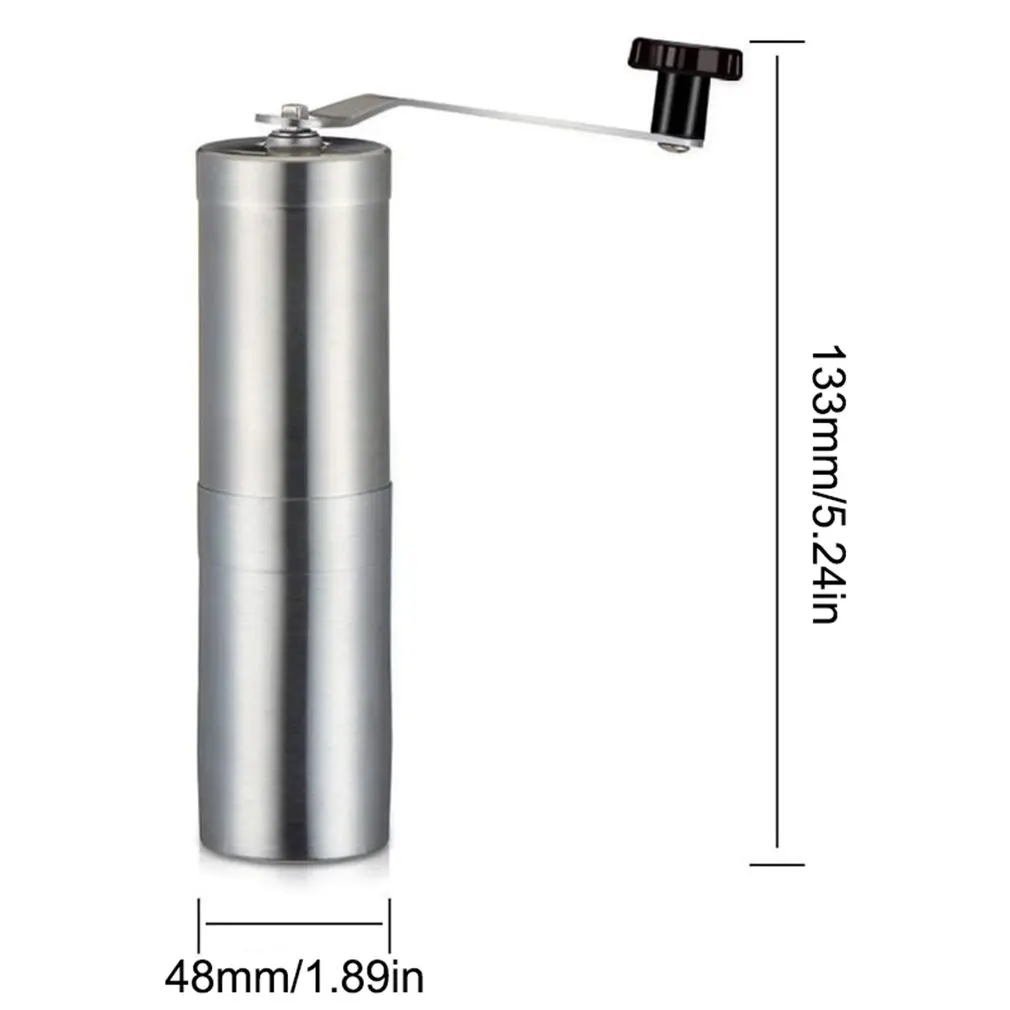 

Silver Coffee Grinder Mini Stainless Steel Hand Manual Handmade Coffee Bean Grinders Mill Kitchen Tool Grinders