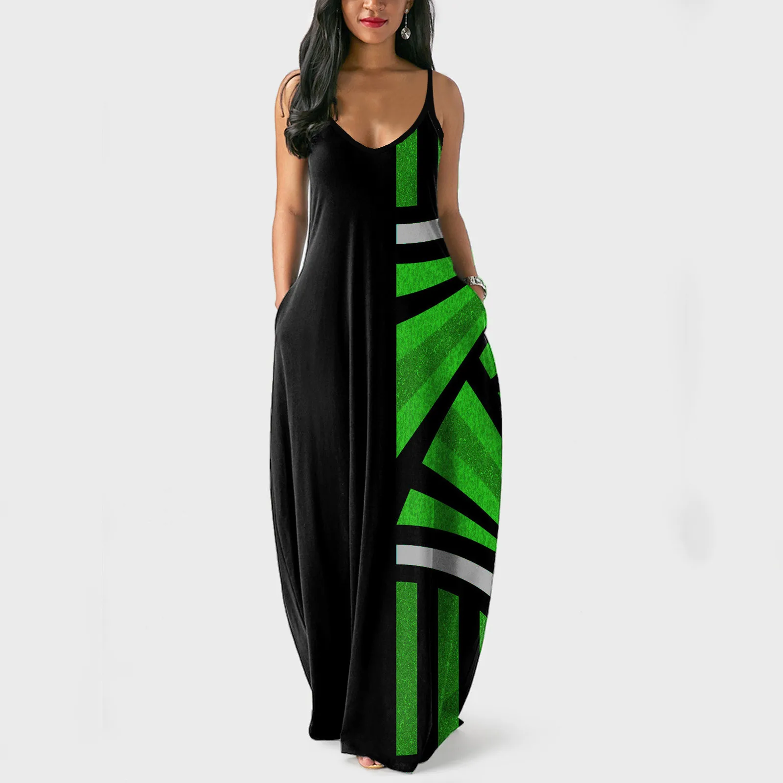 

Women Summer O-neck Flower Print Sleeveless Plus Size Pullover Long Dresses For Women Robe Femme 2021